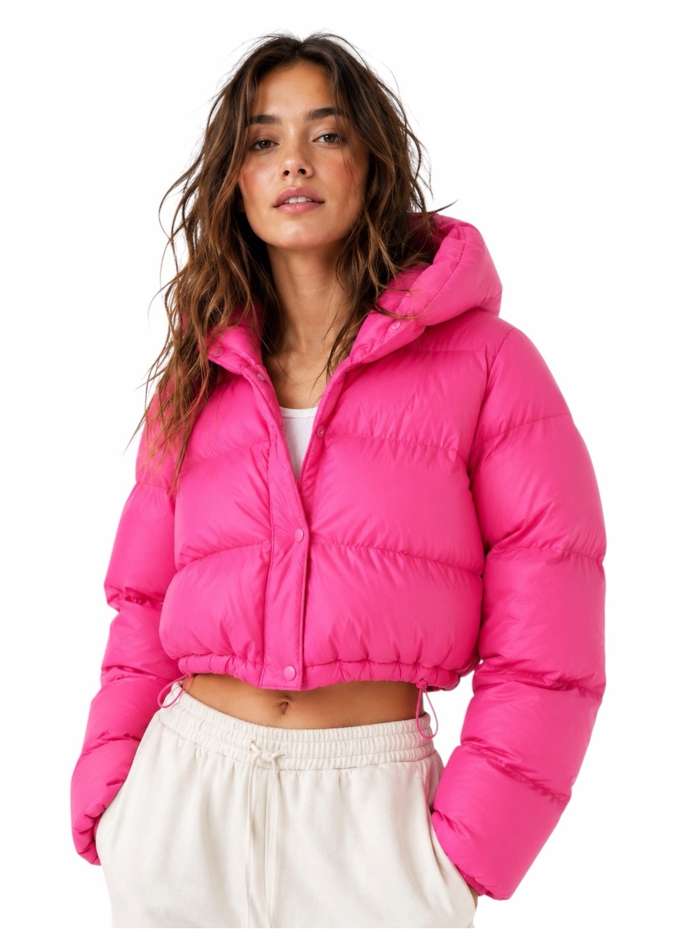 Lululemon - Wunder Puff Super-Cropped Jacket - Sonic Pink - Size 8